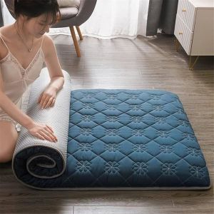 Matelas Futon ais Matelas Tatami Doux Et pais Matelas Pliable Enroulable Matelas De Camping BlueTwin(90x200cm)