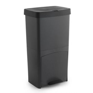 Poubelle de tri sélectif à pédale poubelle de recyclage – 3 compartiments coloris noir 70 L