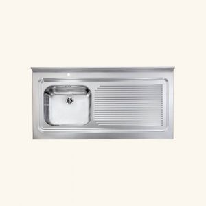 Évier professionnel à poser inox ROSSA 1 bac 1 égouttoir droite