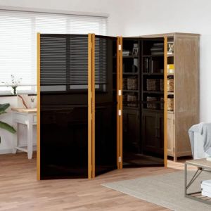 Paravent 3 Panneaux Noir 210x180 cm Cloison de Séparation Ecran dintimité Paravent Pliable pour Interieur et Extérieur