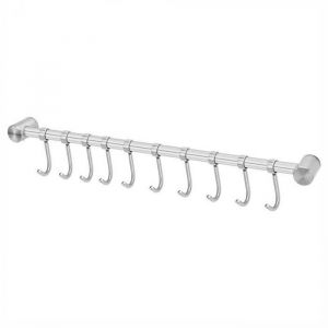 Crochet 10 crochets barre ustensile cuisine crochet barre de cuisine en acier inox 53cm argent