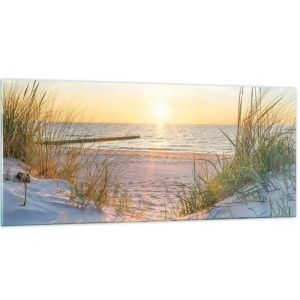 Moderne Impression sur Toile Image en Toile Decoration Murale dune plage mer Tableaux Decoratifs Muraux Chambre 100x40cm Sans Cadre