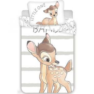 Parure de lit  bébé - Disney - Bambi - 100% coton - 2 pièces - Lavable en machine