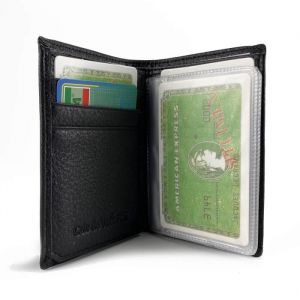 Porte-Cartes en Cuir - ELEPHANT DOR - S5935 - Noir - 2 Volets - Fermeture à Zip
