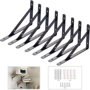 8Packs Support Etagere Murale Industrielle150X95mm Equerre Fixation MetalÉquerre Étagère TriangleEquerre Charge Lourde De90