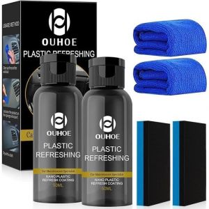 Renovateur Plastique Voiture 2Pcs Renovateur Plastique Produits de R&eacute;paration pour Plastiques Automobiles Enduit de Rev&ecirc;tement