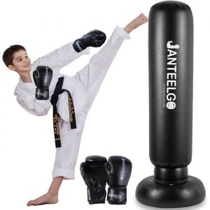 Punching Ball Enfants avec Gants de Boxe: 150cm Boxe Enfant Gonflable - Sac de Frappe Enfant Cadeau pour GarçOns Et Les Filles