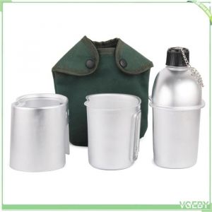 Batterie de cuisine de camping - FAFEICY - 3 pi&egrave;ces - Aluminium l&eacute;ger - Cantine 1000 ml - Po&ecirc;le &agrave; bois