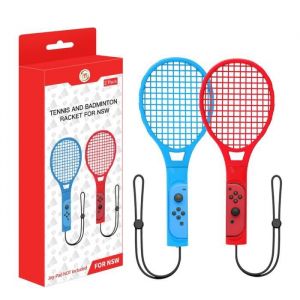 Convient pour Switch Sports Tennis Racket NS Mario Body Game Tennis Racket Red and Blue