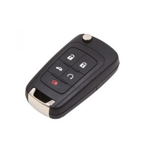 Coque de clé VOCOSTE pour Chevrolet Camaro Cruze Malibu Volt Plip Télécommande 5 Boutons avec Lame Boîte Rechange