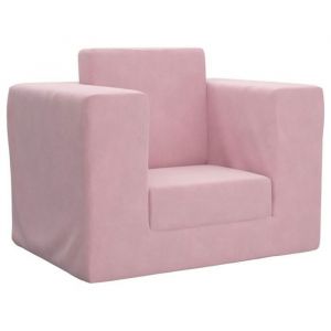 Fauteuil bebe - canape bebe Vidaxl Canap&eacute;-lit pour enfants Rose Peluche douce