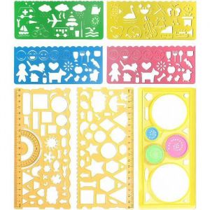 7 Pi&egrave;ces Normographe R&egrave;gle De Pochoir R&egrave;gle De Pochoir De Dessin en Plastique R&egrave;gles en Plastique Normographe Geographie