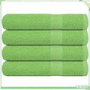 VGEBY Serviettes de sauna 4 pcs vert pomme 80x200 cm 100% coton - 7894202954680
