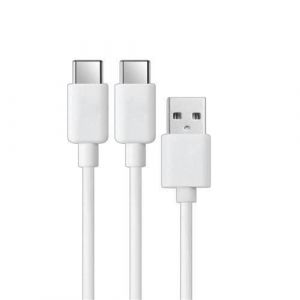 C&acirc;ble Type C Double Connectique - Alpha Omega Players - PS5 - 3m - Blanc - Filaire