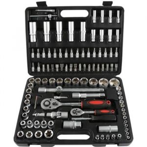 108PCS Coffret cl&eacute; &agrave; douilles mallette &agrave; cliquet Outils r&eacute;paration