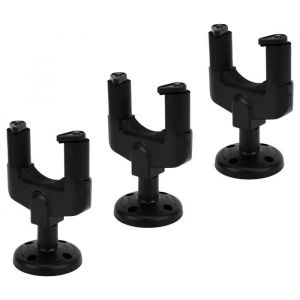Ashata crochets muraux universels pour guitare 3 pi&egrave;ces guitare crochets muraux en plastique noir supports de montage universels