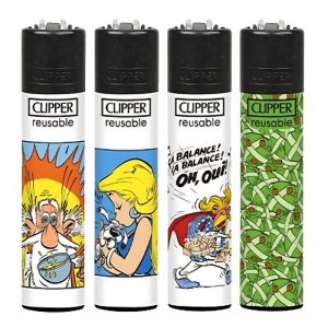 Briquets Clipper - Lot de 4 briquets Ast&eacute;rix et Ob&eacute;lix - collection Gaulois