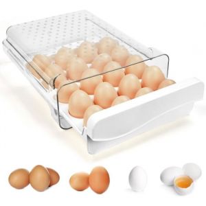 Bo&icirc;te &agrave; &oelig;ufs en plastique PP +PET de haute qualit&eacute;-245x12x7cm Rangement Oeufs Frigo Boite Oeufs Peut contenir 20 &oelig;ufs