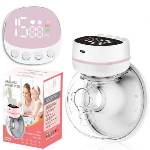 Tire Lait Electrique Main Libre200ml Portable Tire Lait &Eacute;lectrique avec 5 Modes/15 NiveauxM&eacute;moire TempsAffichage LEDSilencieuse