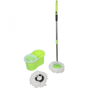 Serpillère Balai Vapeur Mop 360°avec Seau Bac Rotatif