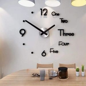 Grande Horloge Murale DIY Autocollants pour Horloge Murale Moderne 3D Design Moderne Horloge Murale en Acrylique D&eacute;coration Murale