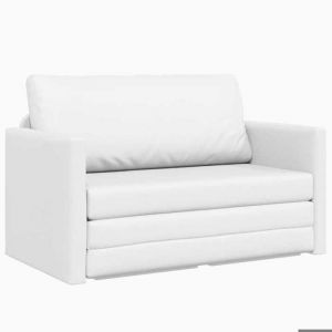 HSF&reg;Lit banquette 2 places - Canap&eacute;/Lit de Repos Blanc 124 x 71 x 78 cm Cuir artificiel @EU266254