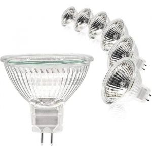Ampoule Spot MR16 Ampoule 12V 20W Ampoule gu53 Ampoule MR16 Dimmable Blanc Chaud 2700K Couvercle en Verre Pack de 6