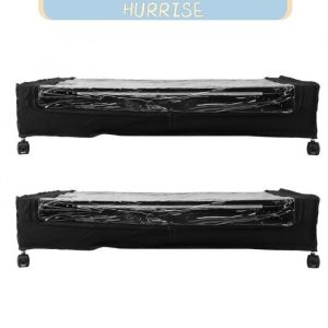 Tbest rangement sous le lit avec roulettes Conteneur roulant sous le lit gain de place facile &agrave; meuble boite noir 2 ensembles