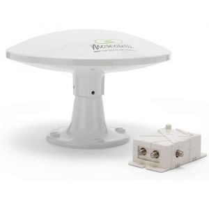 Antenne Omnidirectionnelle Terrestre TNT HD DVB-T-T2 Dab &ndash; 12-24-220 V &ndash; Kit Complet avec C&acirc;bles et Puissant Amplificateur.[Q107]