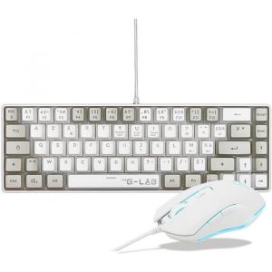 Pack 2 en 1 - THE G-LAB - Combo Hydrogen - Clavier AZERTY - Souris filaire - Blanc/Gris