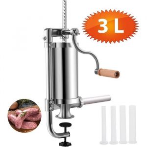 Poussoir à Saucisse 25KG - RELAX4LIFE - en INOX - Machine à Saucisse Professionnelle Verticale Manuel -4 Tubes Différentes Tailles