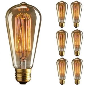 Ampoule Edision x6 - Incandescent Bulb - ST64 Retro - E27 - 220V - 60W