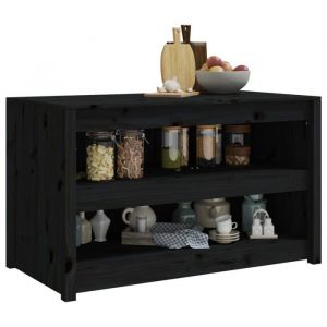 RemiseArmoire de cuisine dextérieur - Buffet Bahut de cuisine/Meuble bas - noir 106x55x64cm bois pin massif JILIMAISON2025