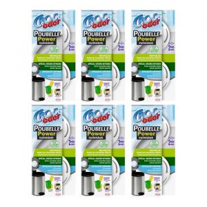 Désodorisant pour poubelle - Fraîcheur citron - 2  pièces - Croc Odor - Lot de 6