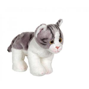 Peluche - Chat Floppikitty - gris et blanc 22 cm