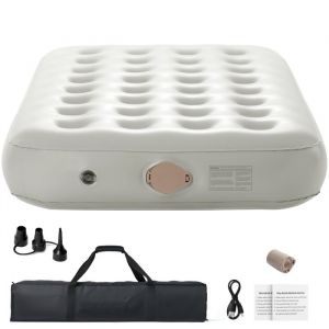Matelas Pneumatique Double-Duoku-avec Cadre-Matelas Gonflable 1 Personne avec Pompe et Housse de Transport à Roulettes