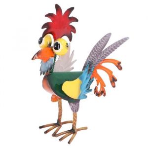 Vvikizy Statue de Coq M&eacute;tal D&eacute;cor Jardin en m&eacute;tal Figurine Coq M&eacute;tal Statue de jardin Coq