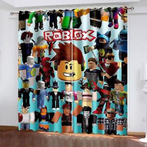 Roblox Lot de 2 rideaux occultants &agrave; &oelig;illets pour chambre &agrave; coucher Convient pour chambre denfant 80x240cm[512]