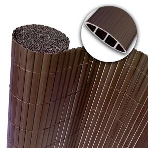 Canisse double face PVC avec attaches de fixation Marron 200 x 300 cm