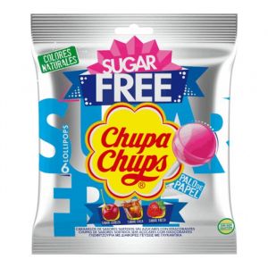 Lot 2 x 6 Chupa Chups Sucettes Sans Sucre  Bonbons Saveurs Assorties (Fraise Cerise Cola)  Sugar Free  Stick Papier &Eacute;cologique