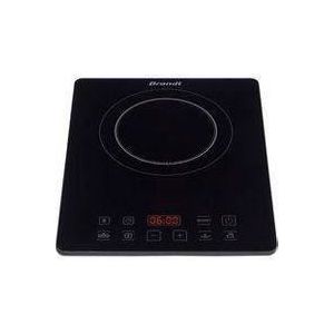 BRANDT Table induction 1 foyer 2000 watts 10 positions de cuisson TI1SLIM2 noire