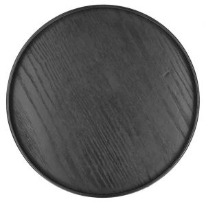 Plateau de service rond en bois pour fruits et aliments assiette de service pour la maison la cuisine lhtel noir 27 cm Label