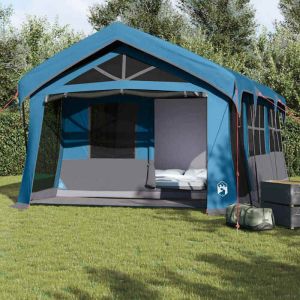 Tente de camping avec toit - vidaXL - Bleu - 620x322x240 cm - Polyester - Imperm&eacute;able - Protection UV - Pliable