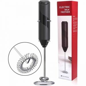 Mousseur &agrave; Lait - AUDBURN - Noir - Acier inoxydable - 19 000 tr/min - Alimentation 2 piles AA