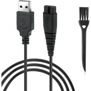 C&acirc;ble Chargeur Usb C&acirc;ble De Charge Rasoir 5V C&acirc;bles DAlimentation Avec Petite Brosse Compatible Pour Hatteker One Blade