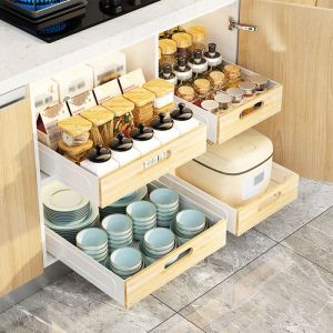 SALUTEMEUBLE Panier Coulissant de Cuisine Tiroir &Eacute;tag&egrave;re Bo&icirc;te de Rangement Evier &Eacute;tag&egrave;re de Rangement Coulissante M&eacute;nage 40cm