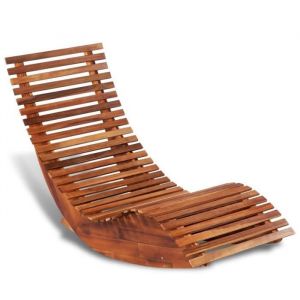 HOMGEEK Chaise longue basculante Bois dacacia