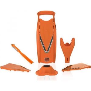 5O52110 Börner Mandoline V5 Powerline Plus Set - Coupe - légume & fruit professionnel en tranche fine + poussoir de sécurité - Oran