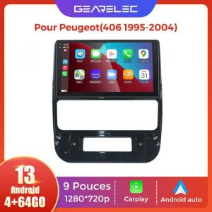 AutoradioGEARELEC 9 Pouces Android  pour Peugeot 406 avec CarPlay Android Auto GPS Bluetooth RDS WiFi