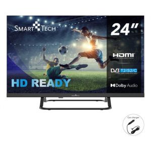 Smart Tech TV LED HD 24 (60 cm) 220v + Chargeur de v&eacute;hicule 12v fourni 24HN01VC HDMI USB R&eacute;solution: 1366 * 768
